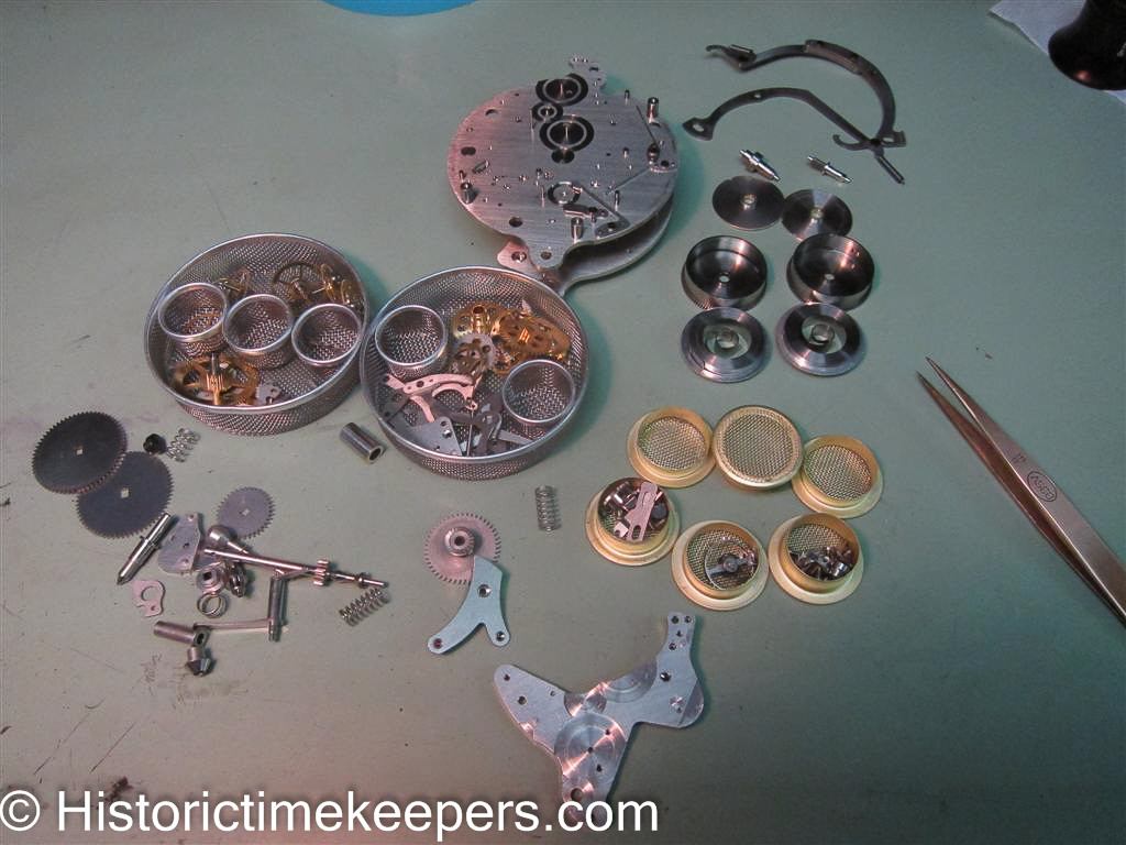 Fully disassembled and cleaned Hamilton Elgin 37500 Aircraft Clock