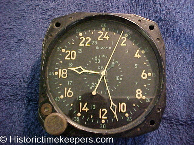 Restored WWII Waltham CDIA Aircraft Clock